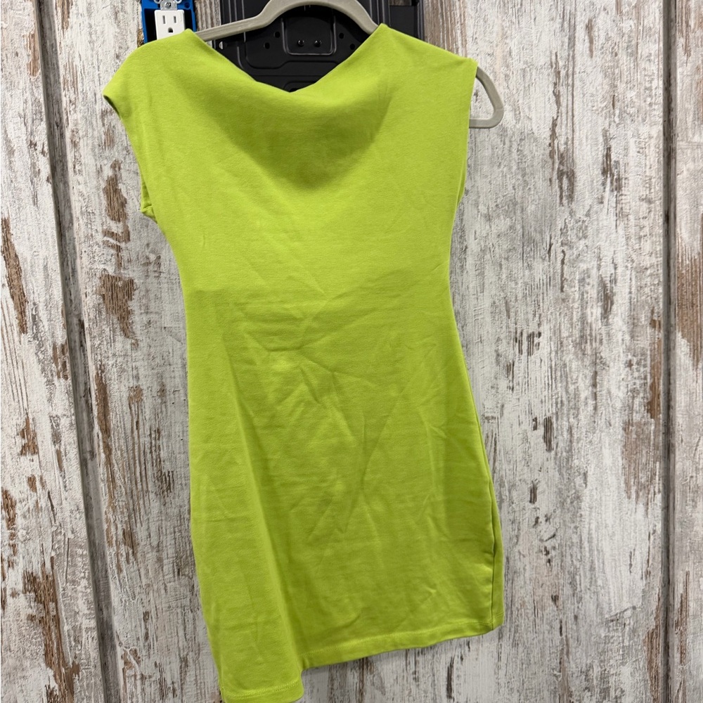 Zara Lime Green Sleeveless Tunic Dress